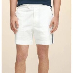 Men's Brooks Brothers White Canvas 5" Inseam Bermuda Tennis Shorts 40